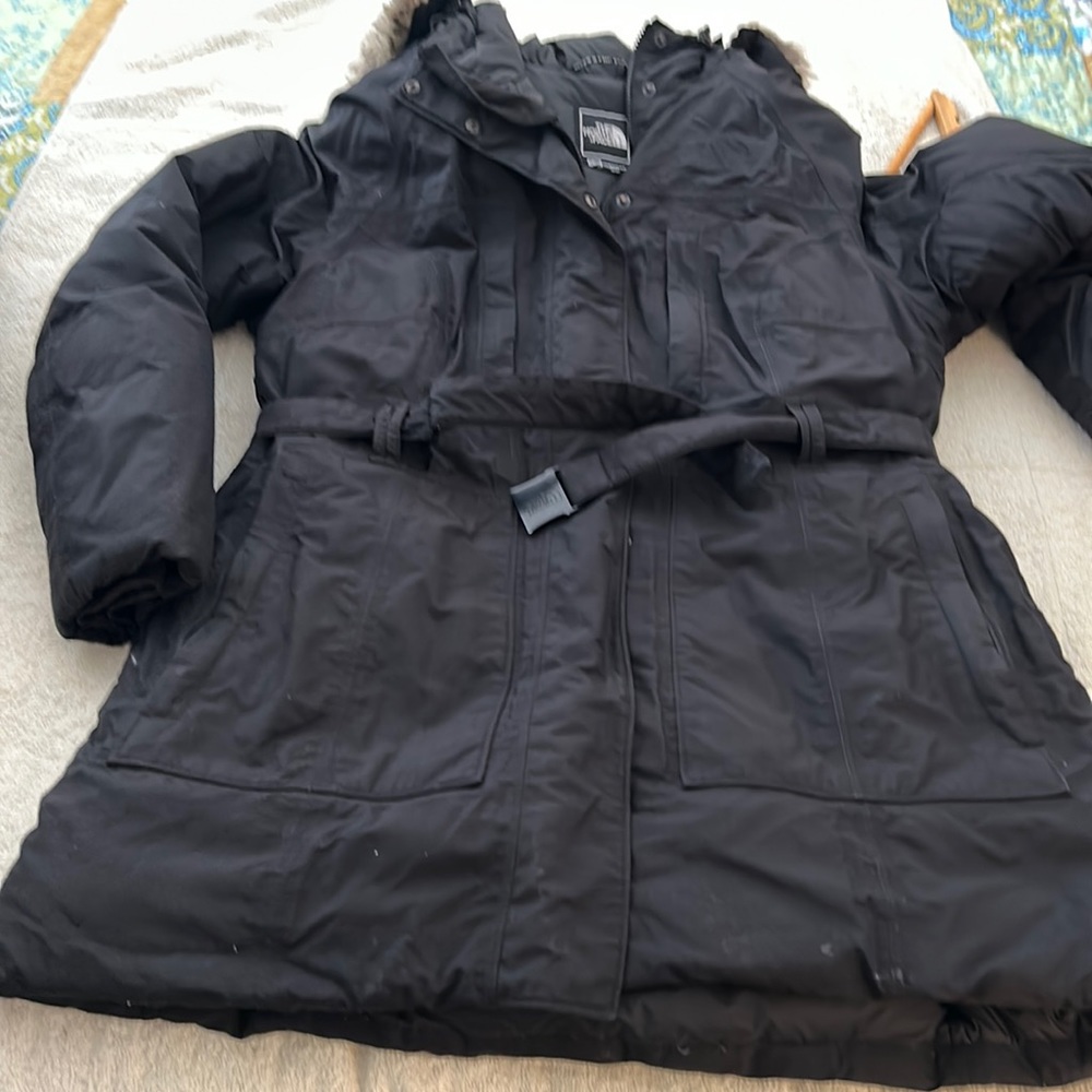 Black NorthFace down coat